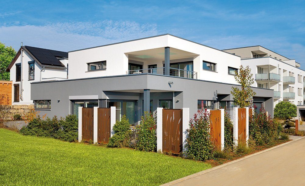 Plus-Energie-Haus mit Flachdach