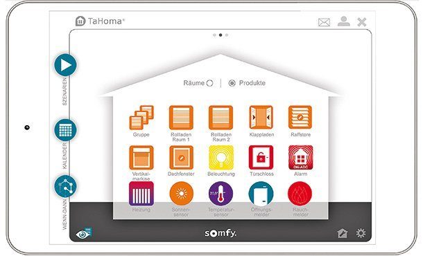 Bauherren sollten eine Hausautomation wählen, in die sich – auch später noch – möglichst viele Funktionen einbinden lassen wie hier Tahoma von Somfy. 