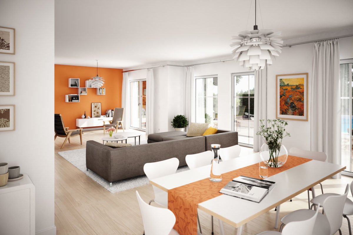 Aurelio - Ein Wohnzimmer mit Möbeln und einem Spiegel - Wohnzimmer