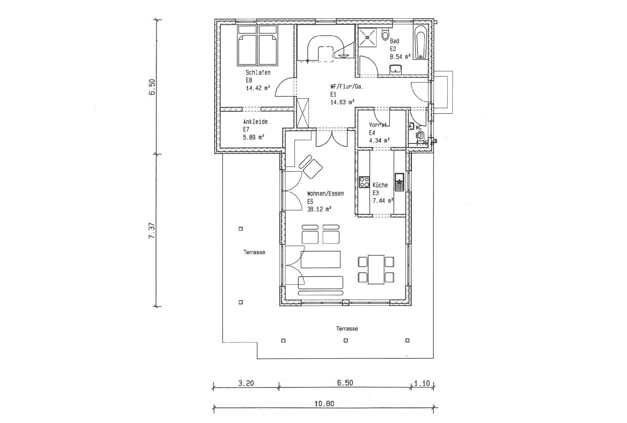 Haus Kiefersee - Eine Nahaufnahme von einer Karte - Gebäudeplan