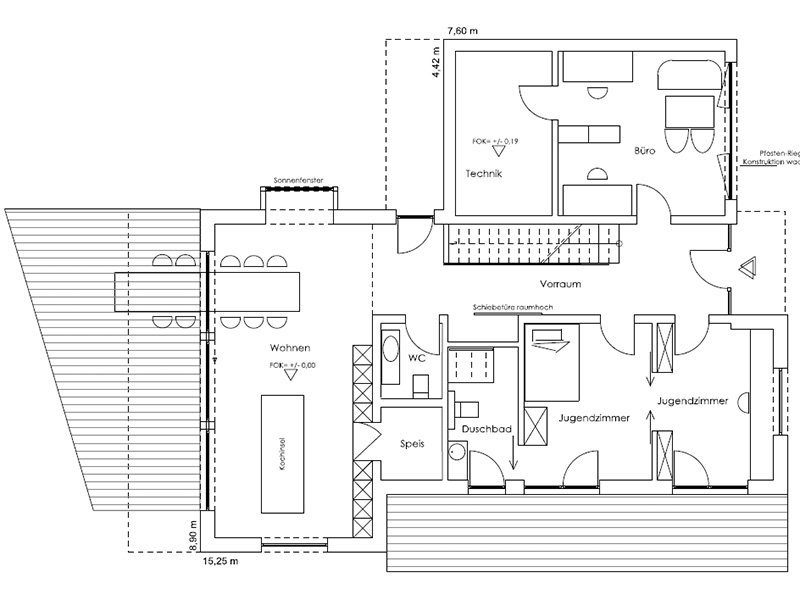 Musterhaus Ambienti+ - Eine Nahaufnahme von einer Karte - Gebäudeplan