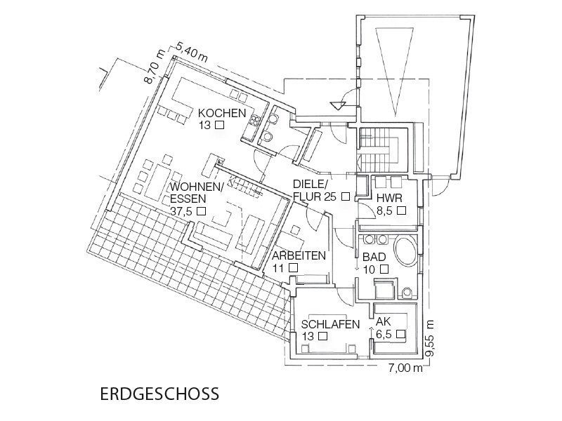 Haus Leingarten - Eine Nahaufnahme von einer Karte - Gebäudeplan