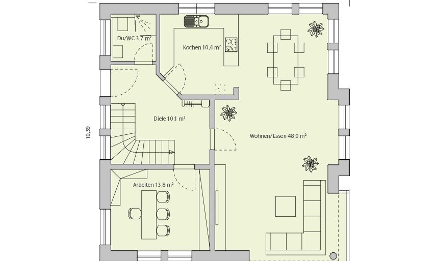 Musterhaus Bad Vilbel - Eine Nahaufnahme von einer Karte - Gebäudeplan