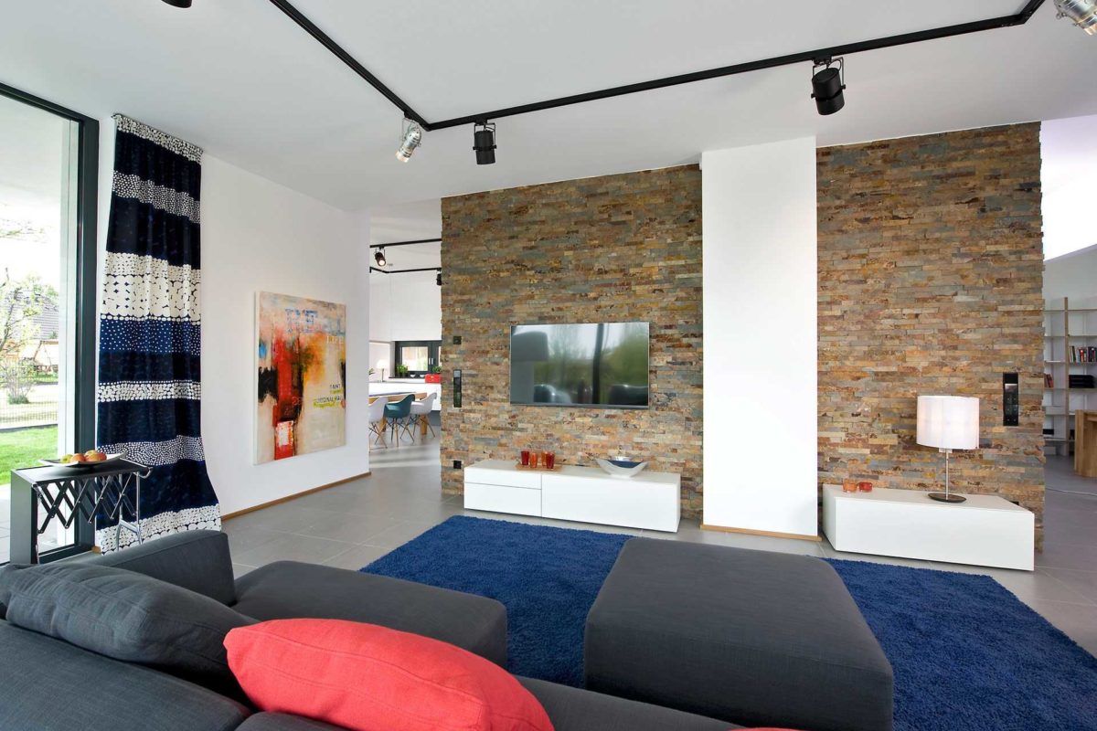 Musterhaus Eiche - Eine Ansicht eines Wohnzimmers - Interior Design Services
