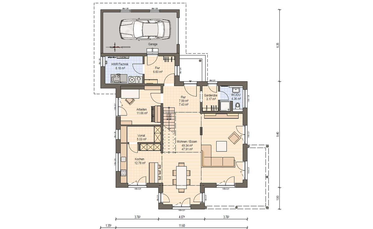 Musterhaus Poing 187 - Eine Nahaufnahme von einer Karte - Haas Haus - Fertighaus MH Poing 187 als Musterhaus