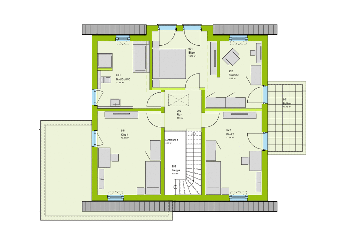 Musterhaus Poing - Ein Screenshot eines Videospiels - Gebäudeplan