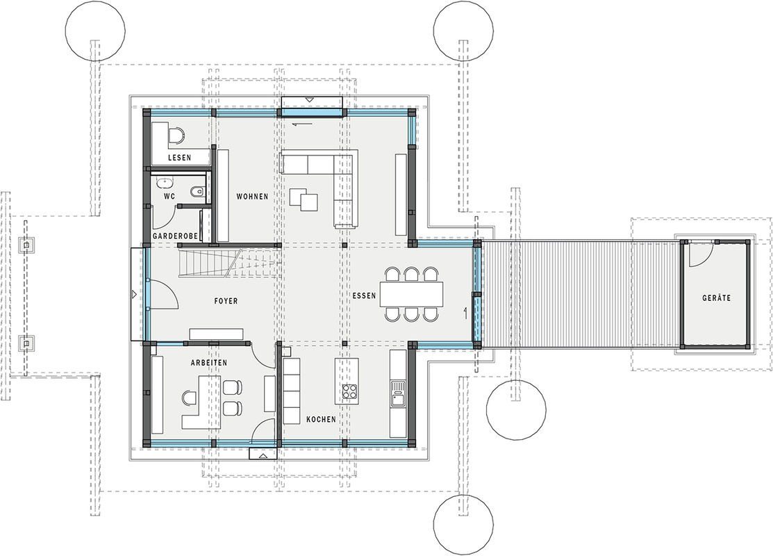 HUF HAUS Musterhaus Frankfurt - Eine Nahaufnahme von einer Karte - Gebäudeplan