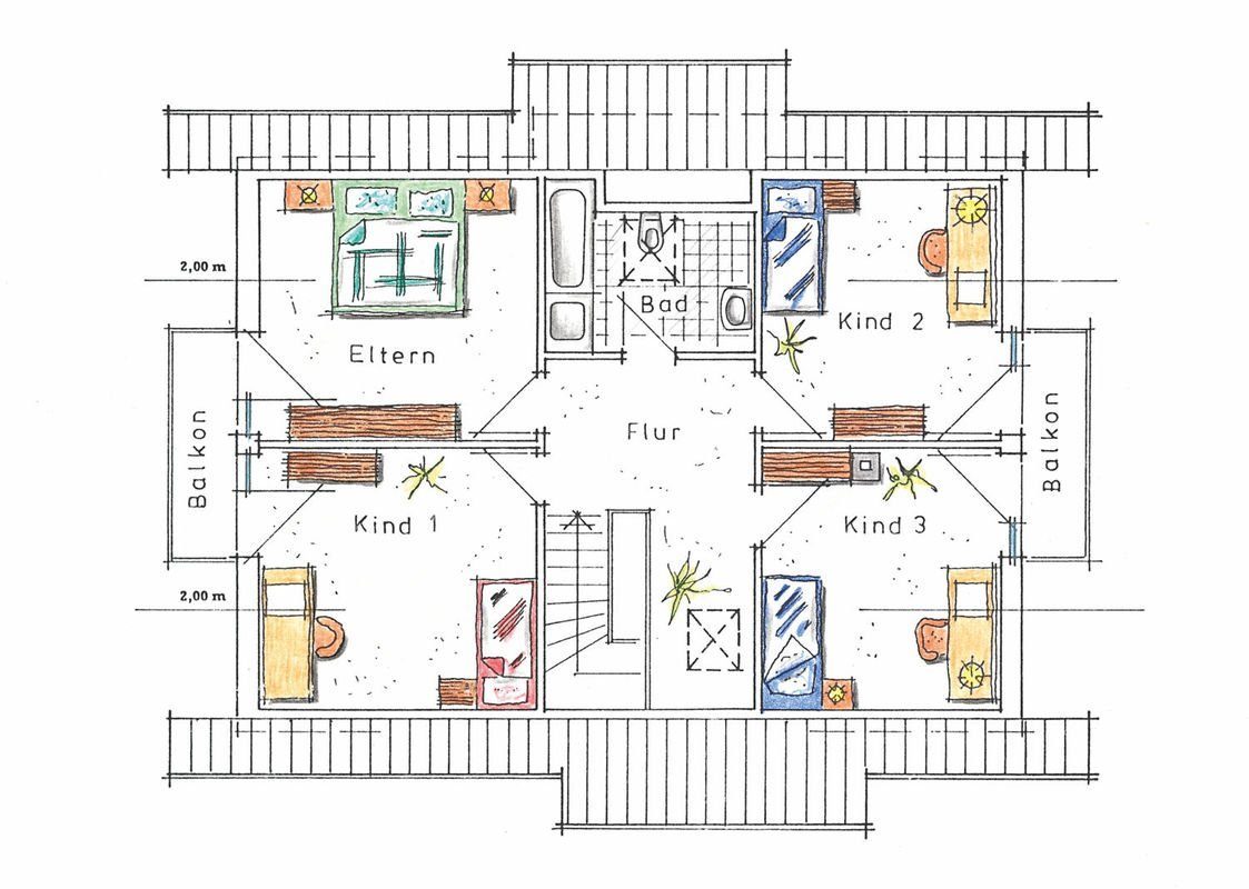 Musterhaus Sabrina - Eine Nahaufnahme von einer Karte - Gebäudeplan