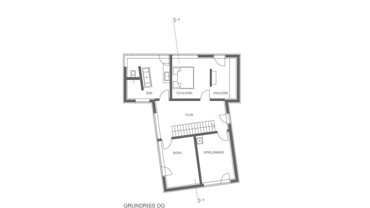 Musterhaus Poing - Eine Nahaufnahme von einer Karte - Gebäudeplan