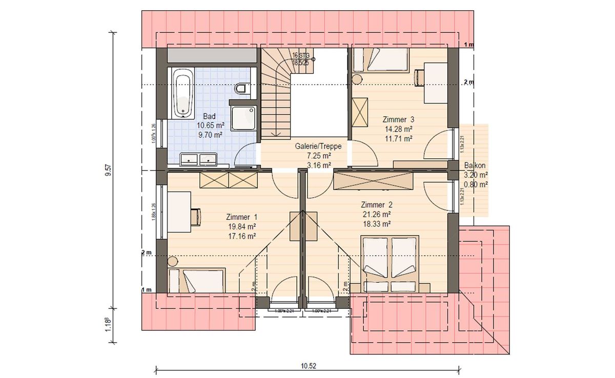 Musterhaus Poing G 154 - Eine Nahaufnahme von einer Karte - Gebäudeplan