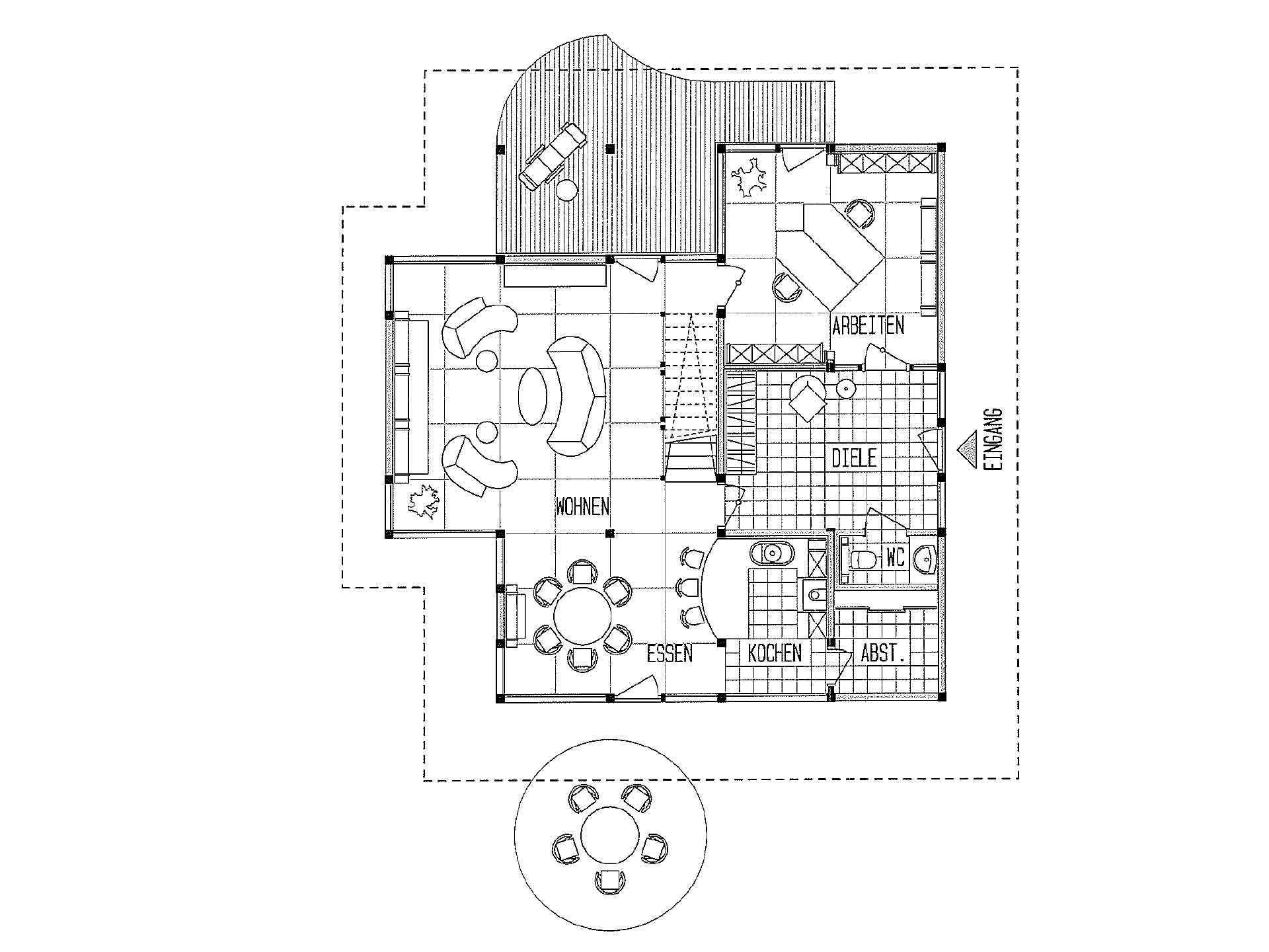 Davinci Musterhaus Poing - Eine Nahaufnahme von einem Logo - Gebäudeplan