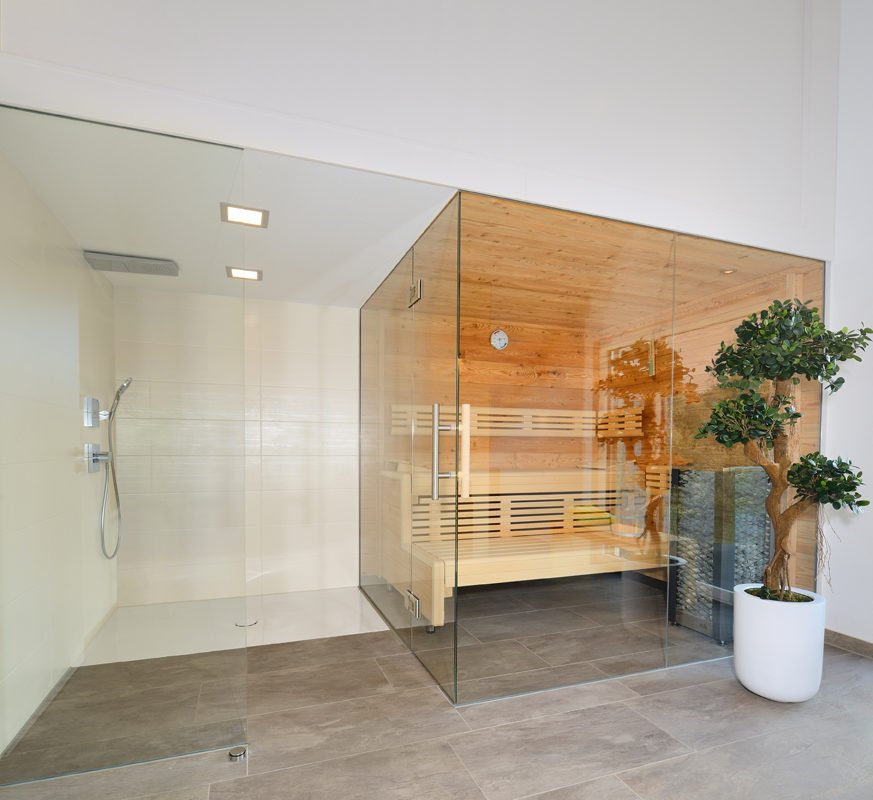 Haus Bad Vilbel - Ein Zimmer mit Holzboden - Sauna