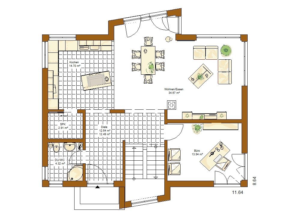 Musterhaus Korfu - Eine Nahaufnahme von einer Karte - Gebäudeplan