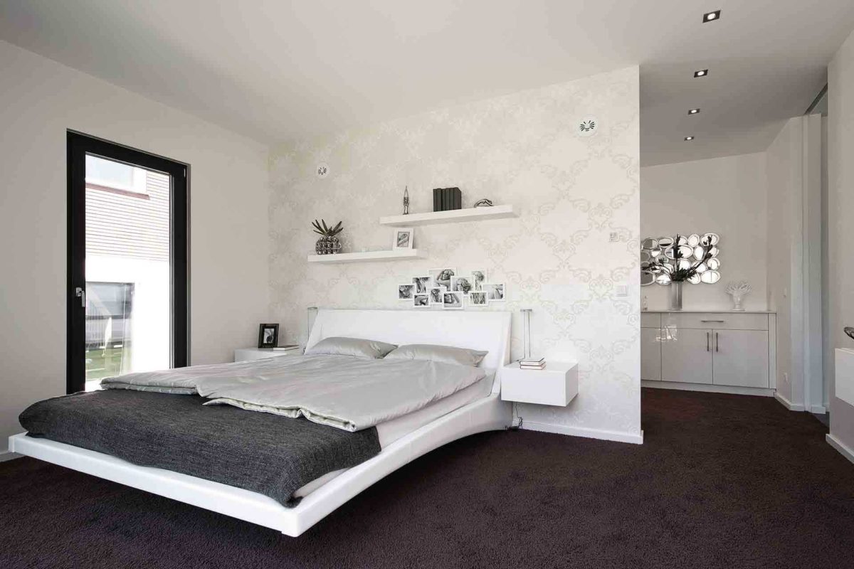 ebenleben Mannheim - Ein Schlafzimmer mit einem großen Spiegel - Schlafzimmer