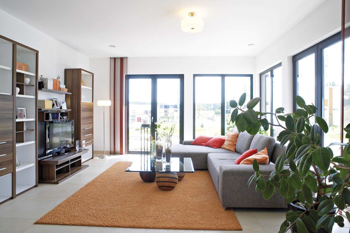 Variant 275 - Ein Wohnzimmer mit Möbeln und einem Flachbildfernseher - Haus