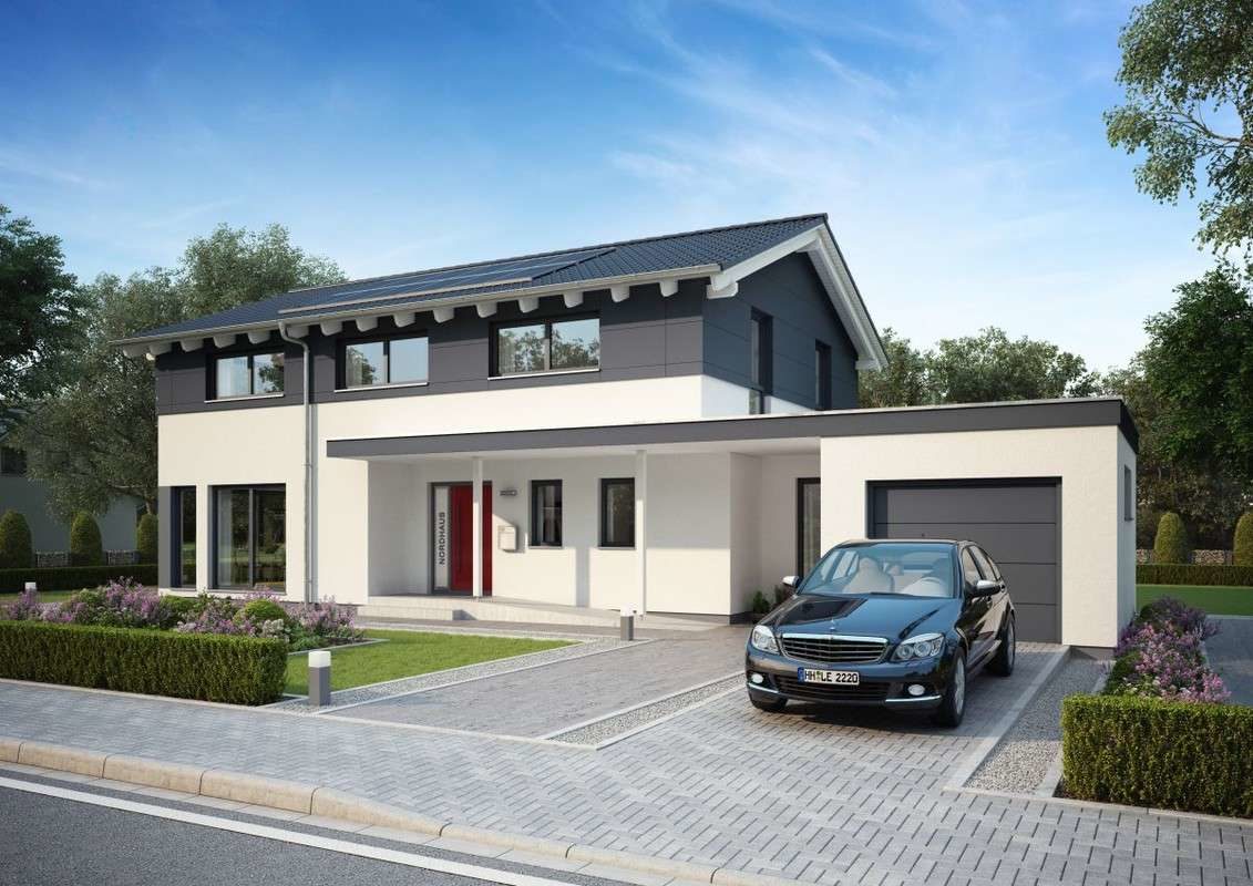 Automatisch gespeicherter Entwurf - Ein Auto vor einem Haus geparkt - Haus