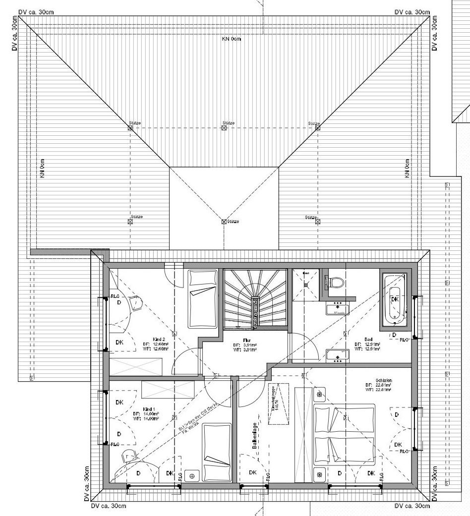 Kundenhaus Koenigs - Eine Zeichnung einer Person - Gebäudeplan