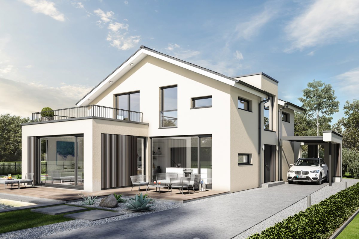 CONCEPT-M 154 Hannover - Ein Haus, das an der Seite eines Gebäudes geparkt ist - Haus