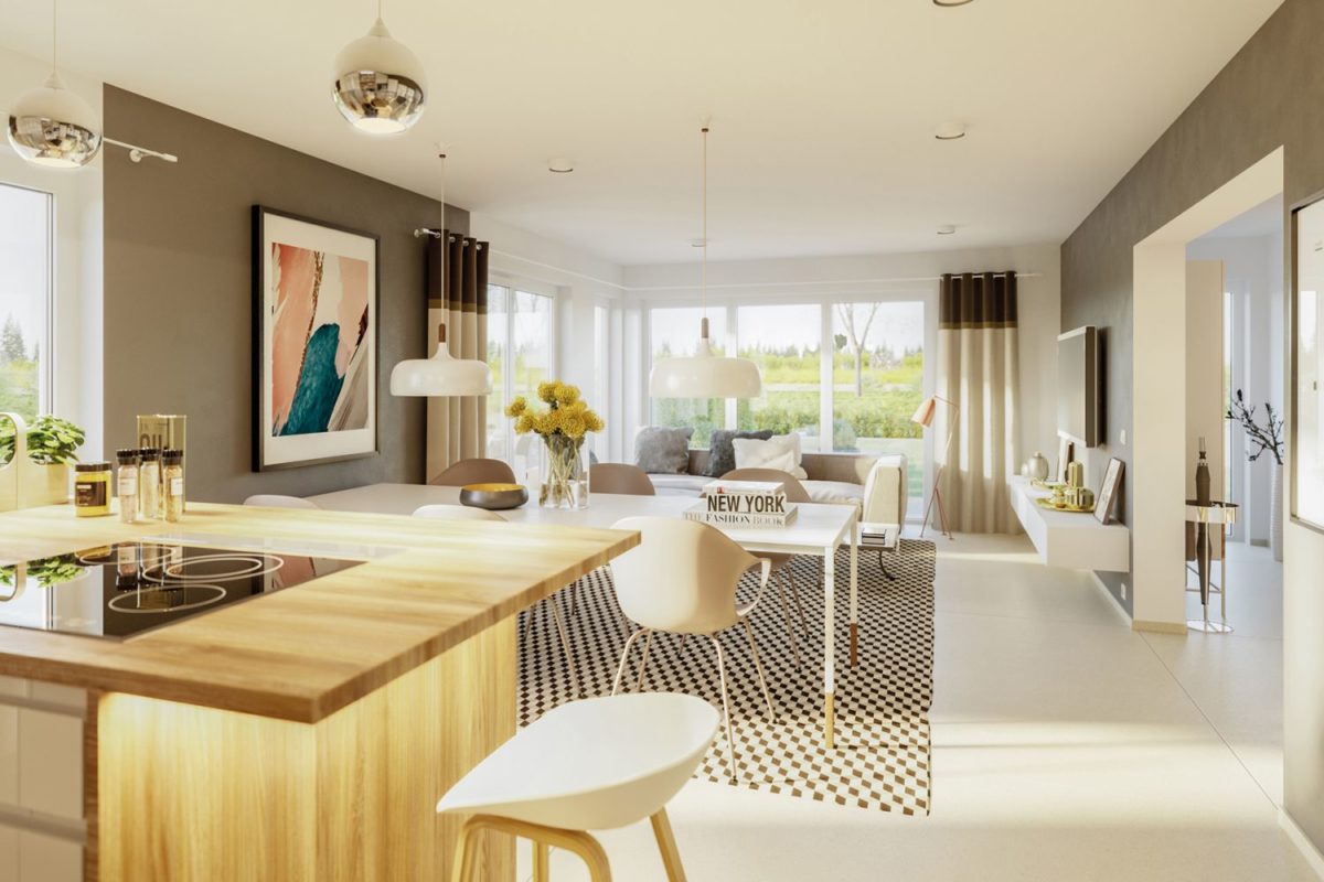 Automatisch gespeicherter Entwurf - Ein Raum voller Möbel und Blumenvasen auf einem Tisch - Interior Design Services