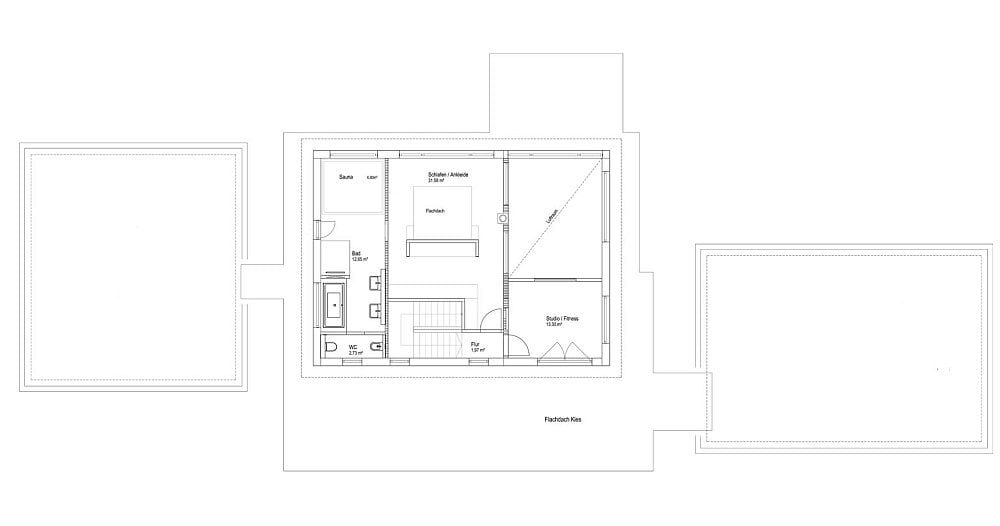 Luxhaus Flachdach 300 Grundriss OG