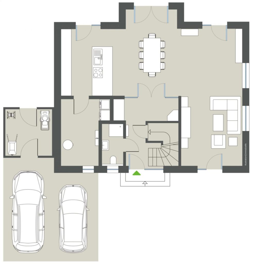 Einfamilienhaus-Grundrissdaarstellung