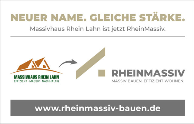 RheinMassiv GmbH Hausbau Helden Rheinmassiv geändertes Logo und Name