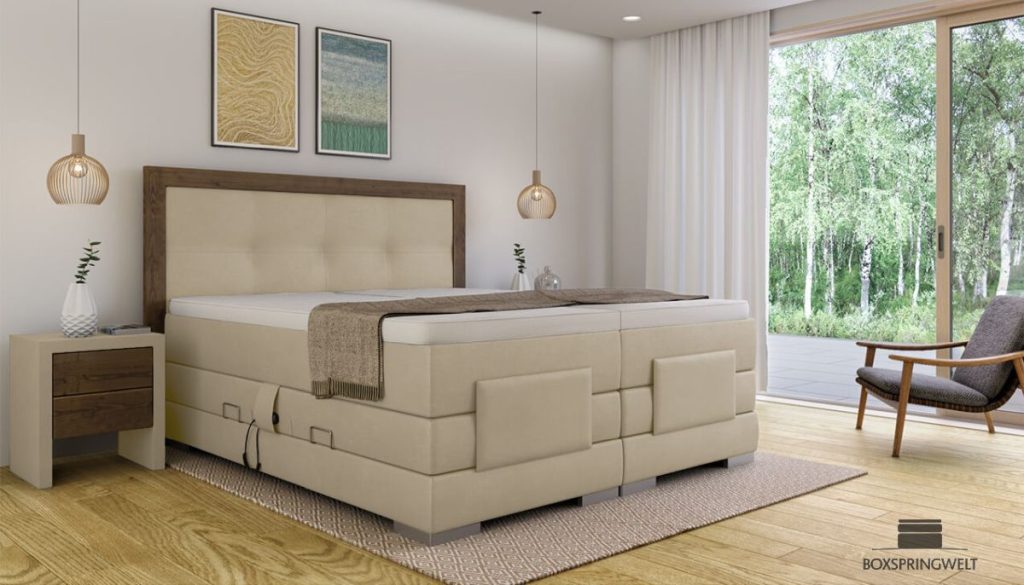 Boxspringbett beige