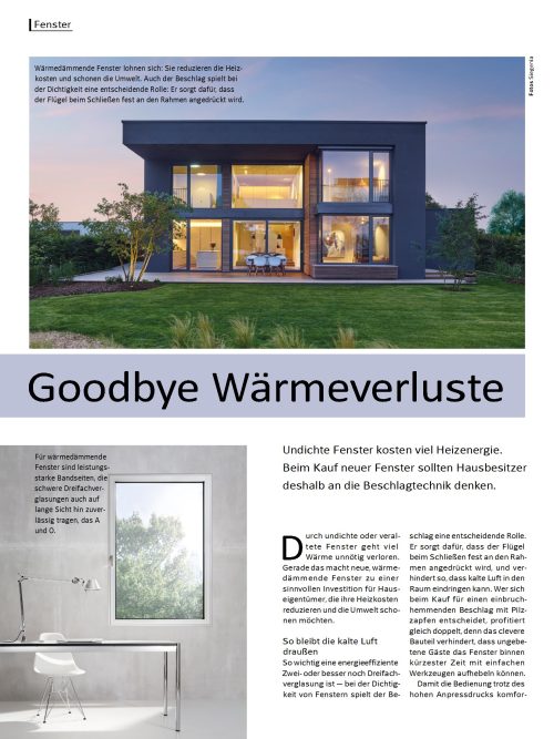 Beim Fensterkauf an die Beschlagtechnik denken