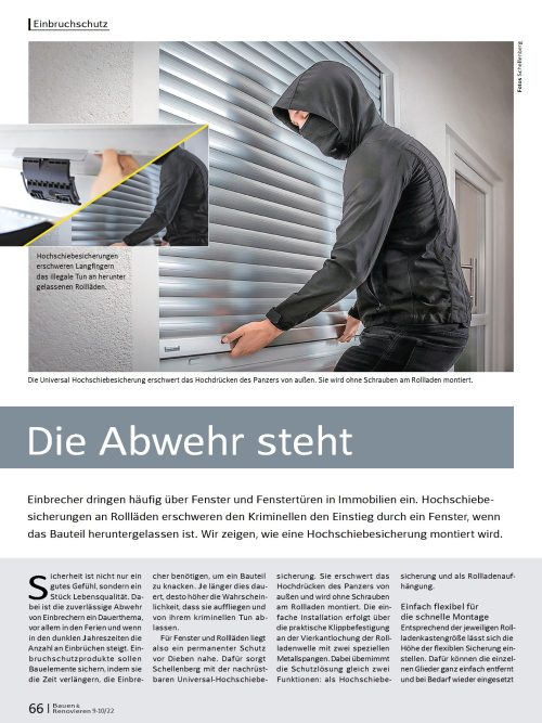 Hochschiebesicherungen an Rollläden