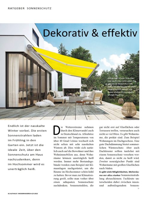 Sonnenschutz: Dekorativ & effektiv