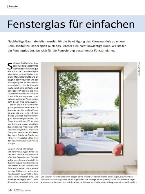Verglasung mit Vakuum-Isolierglas: Das sind die Vorteile