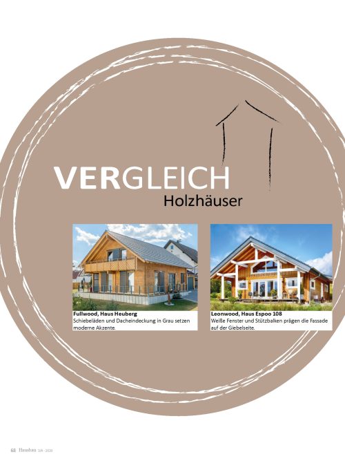 4 Holzhäuser im Vergleich