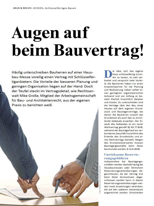 Augen auf beim Bauvertrag