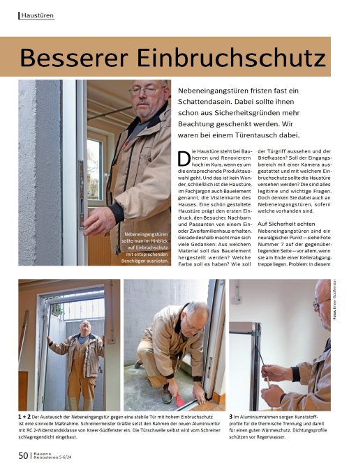 Besserer Einbruchschutz für Nebentüren