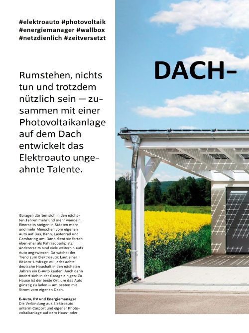 Dach-Tankstelle für das Elektroauto