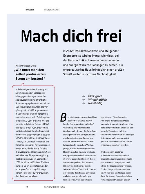 Das energieautarke Haus: Ein großer Schritt in Richtung Nachhaltigkeit