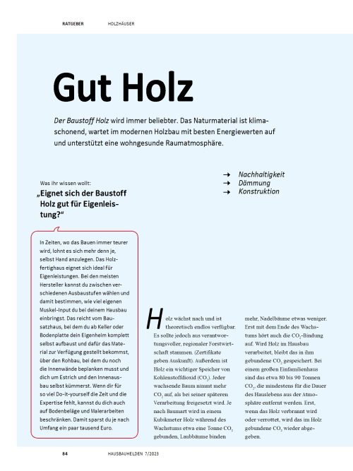 Der wohngesunde Baustoff Holz im Detail