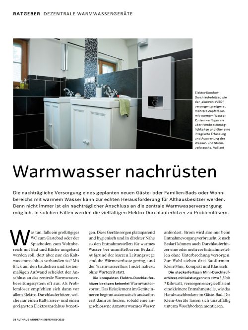 Dezentrale Warmwassergeräte