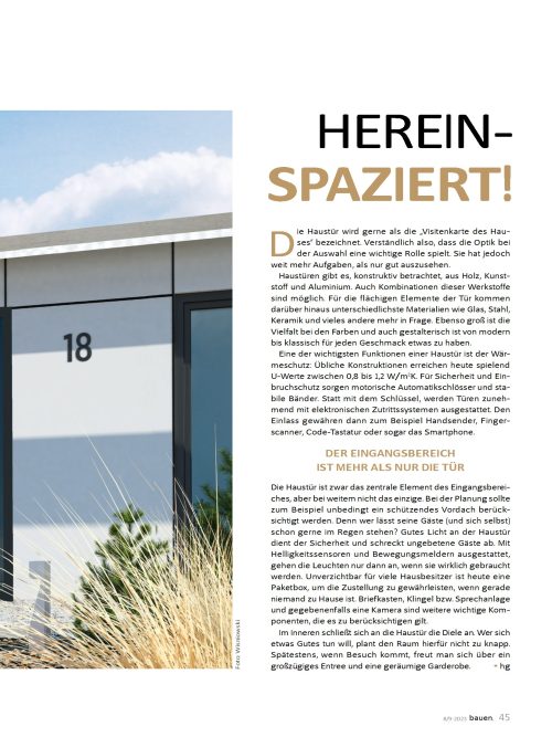 Die Eingangstüre als Visitenkarte des Hauses