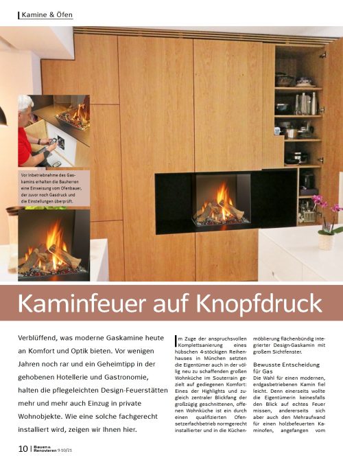 Fachgerechte Installation eines Gaskamins