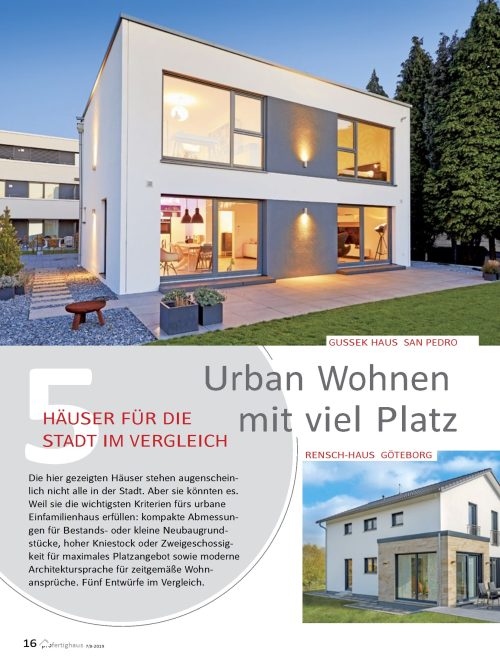 Fünf Stadthäuser im Vergleich