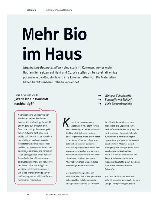 Hanf, Kork & Stroh: Bio-Baustoffe und deren Eigenschaften