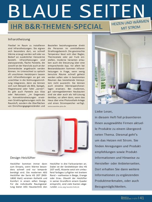 Heizen und Wärmen mit Strom - Moderne Möglichkeiten