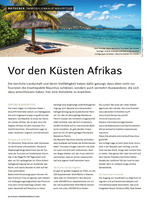 Immobilienkauf Mauritius