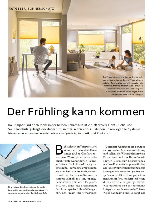 Innenliegender Sonnenschutz: Qualität, Ästhetik und Funktion