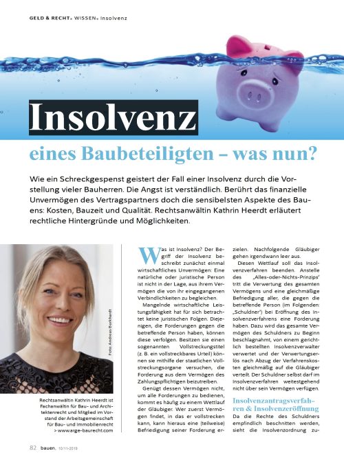 Insolvenz eines Baubeteiligten: Was nun?