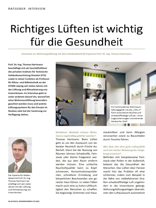 Interview: Richtiges Lüften ist wichtig für die Gesundheit