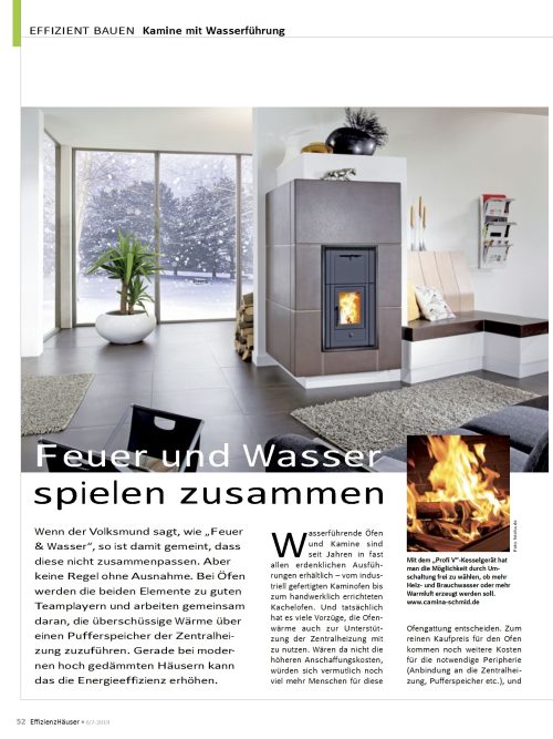 Kamine mit Wasserführung