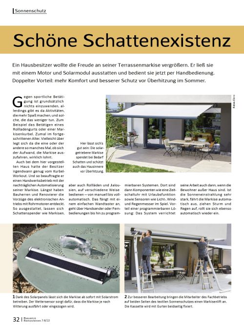 Markise mit Motor und Solarmodul