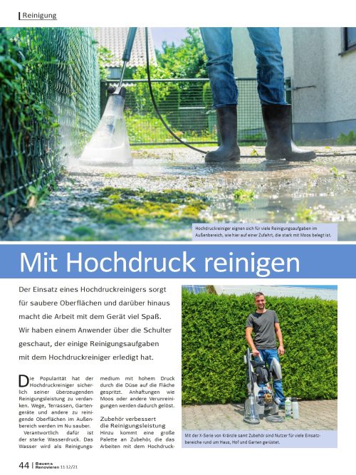 Mit Hochdruck richtig reinigen
